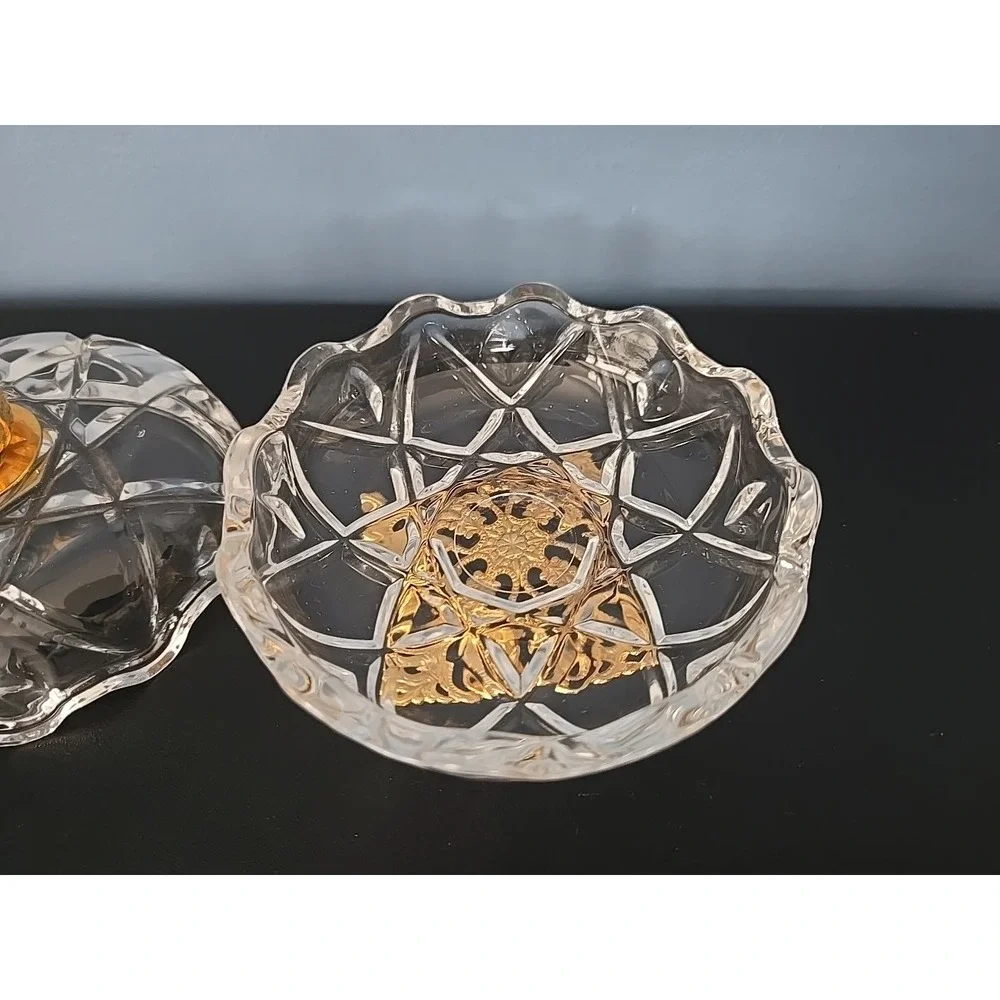 KILARNEY 24% CRYSTAL TRINKET Jewelry DISH 22ct HEARTS  FILIGREE‎ BASE